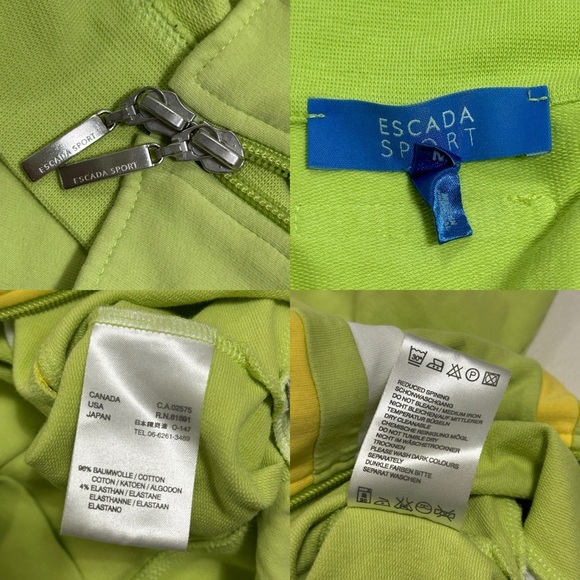 ESCADA SPORT Green Matching Set Zip-Up Track Jacket & Tank Top Size Medium - Picture 11 of 16